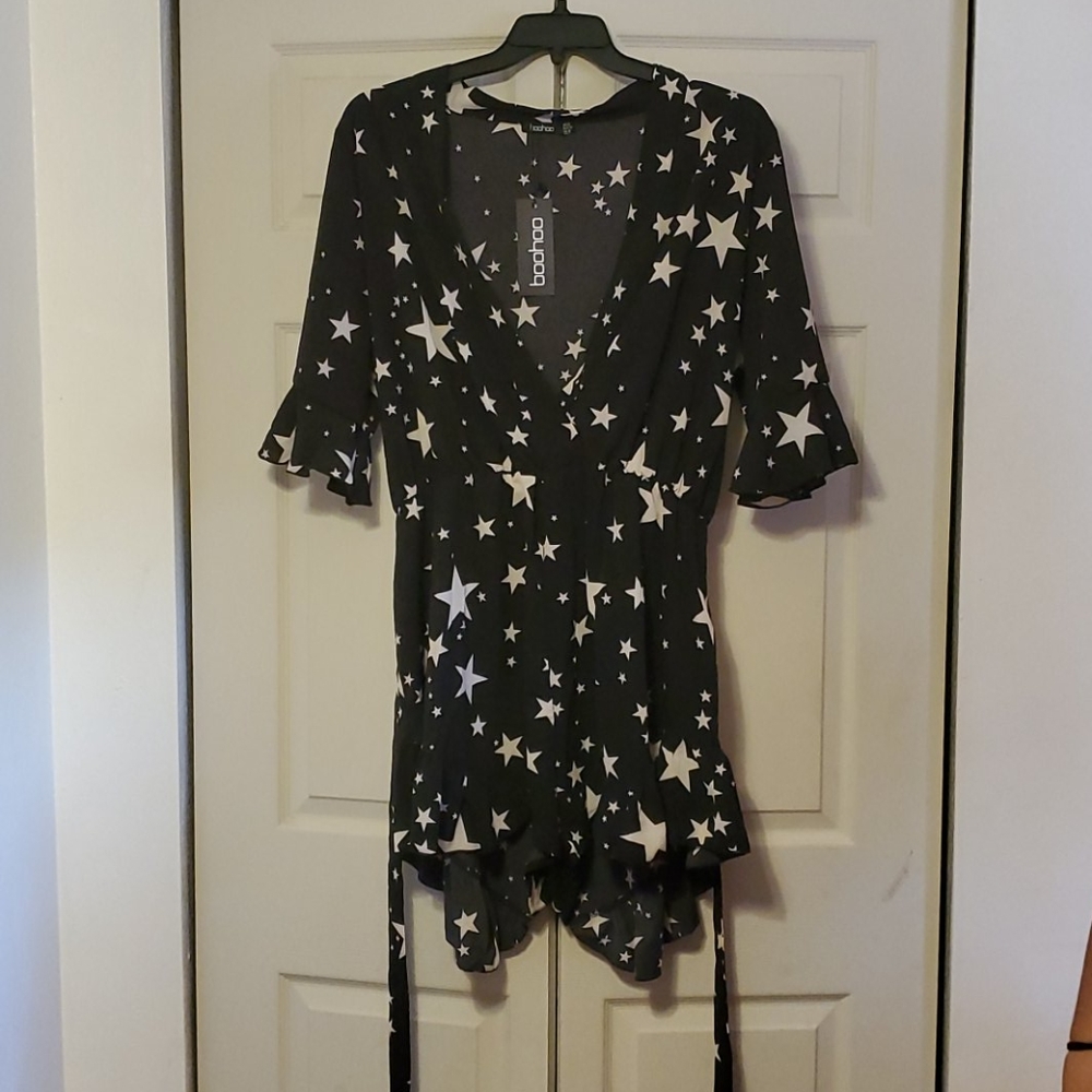 Boohoo Star Print Romper